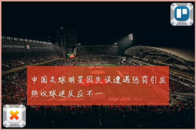 中国足球明星因失误遭遇惩罚引发热议球迷反应不一